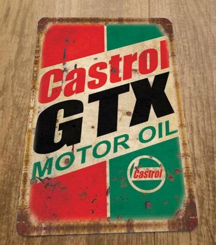 Castrol Oil Gtx - Papan Logam Dinding Iklan Oli Motor